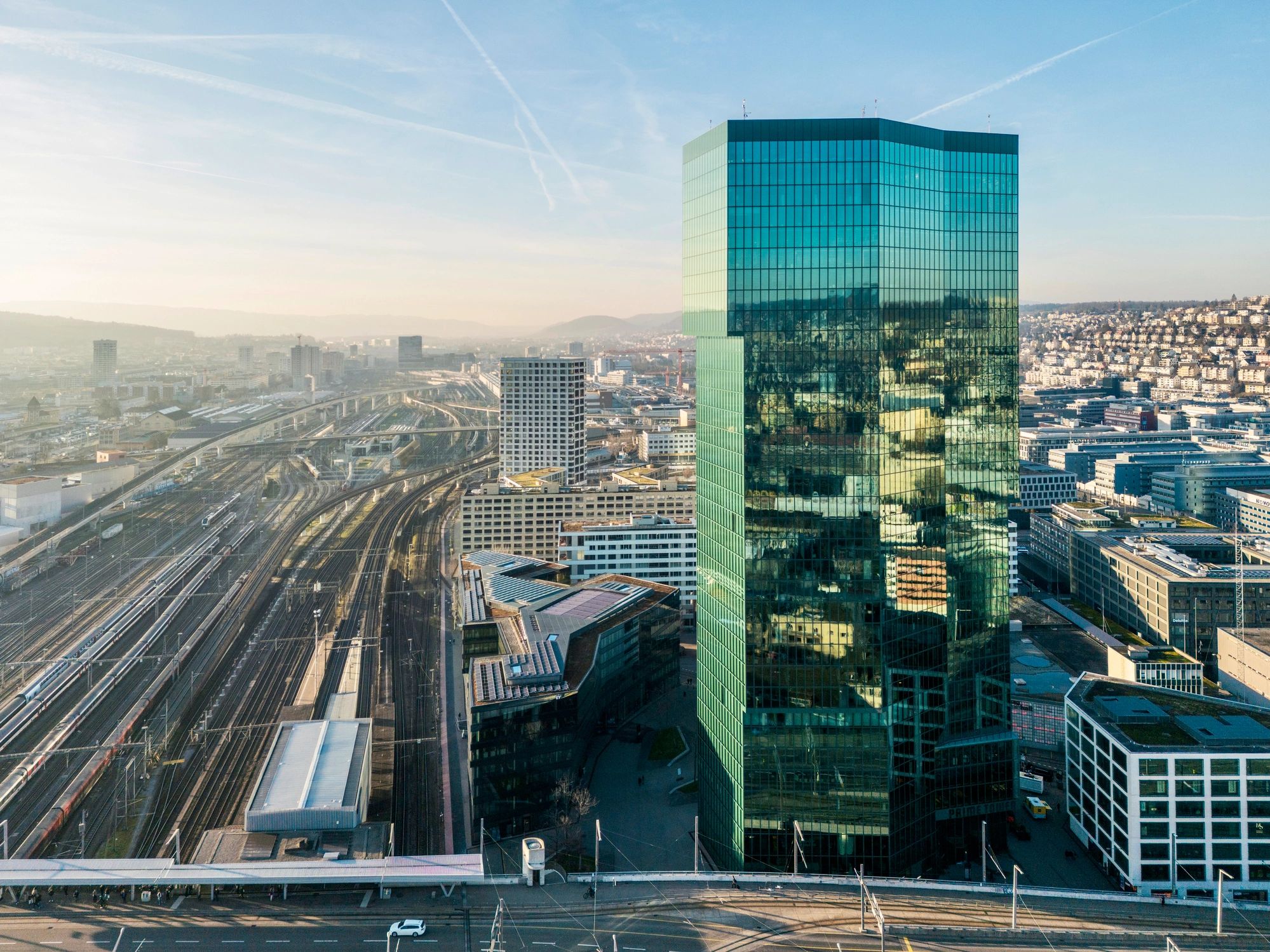 Swiss business city modern office