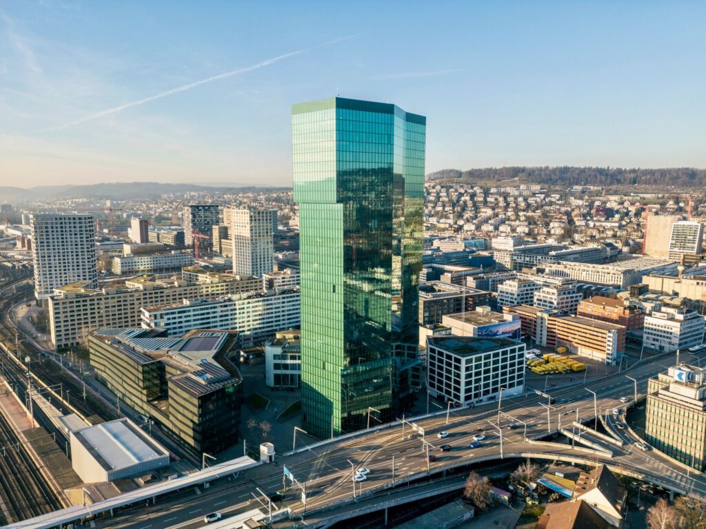 modern Swiss business, Zurich skyline, Switzerland corporate, professional office, business consulting