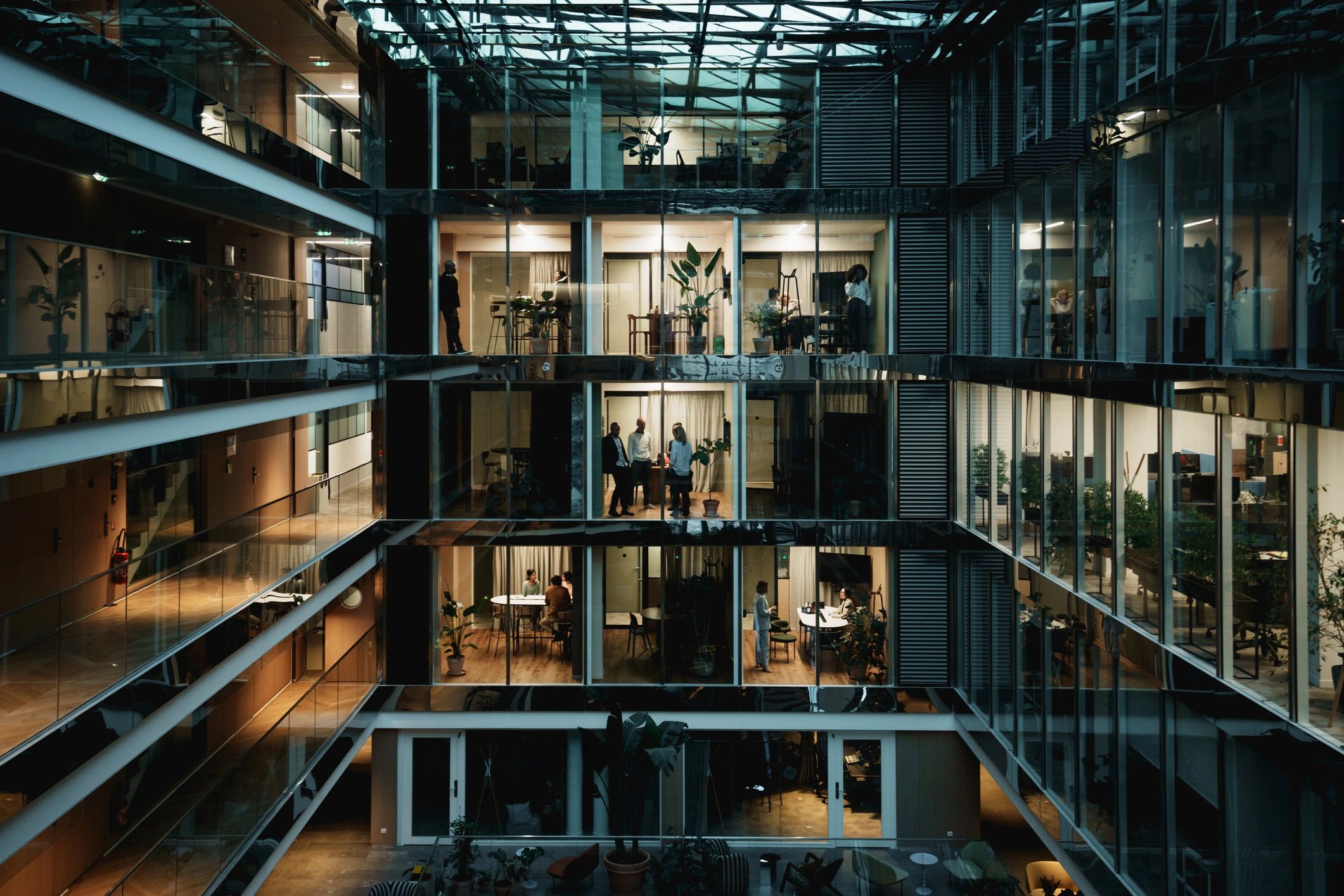 Swiss business city modern office
